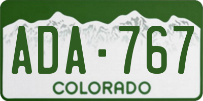 CO license plate ADA767