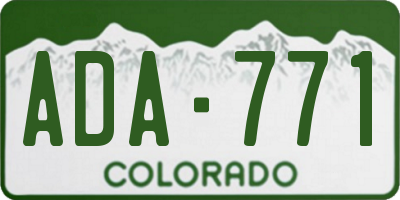 CO license plate ADA771