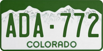 CO license plate ADA772