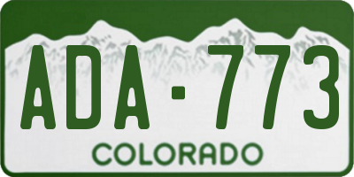CO license plate ADA773