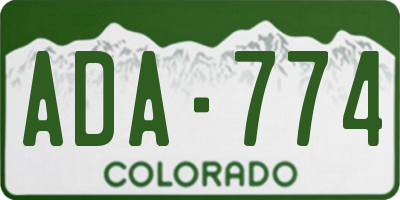 CO license plate ADA774