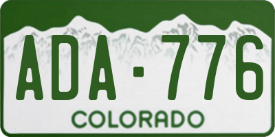 CO license plate ADA776