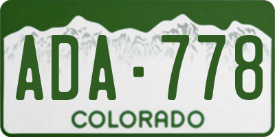 CO license plate ADA778