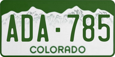 CO license plate ADA785