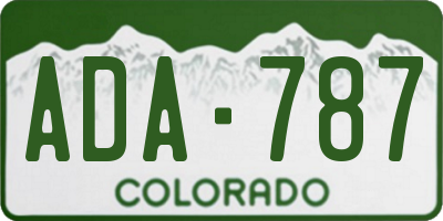 CO license plate ADA787