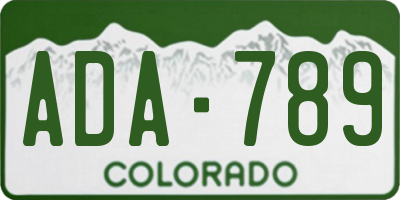 CO license plate ADA789