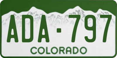 CO license plate ADA797