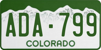 CO license plate ADA799