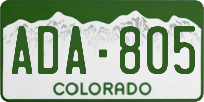 CO license plate ADA805