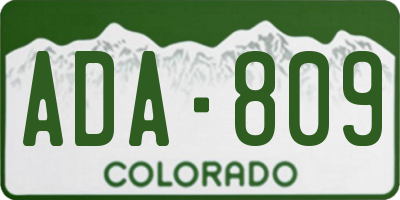 CO license plate ADA809