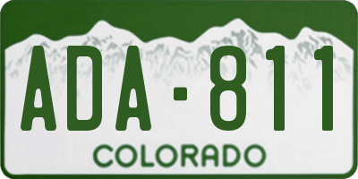 CO license plate ADA811