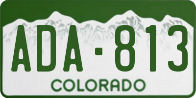 CO license plate ADA813