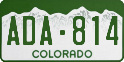 CO license plate ADA814