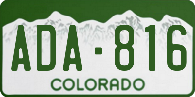 CO license plate ADA816