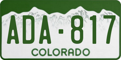 CO license plate ADA817