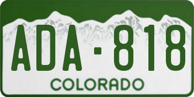 CO license plate ADA818