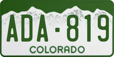 CO license plate ADA819