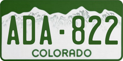 CO license plate ADA822