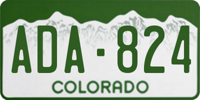 CO license plate ADA824