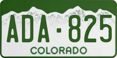 CO license plate ADA825