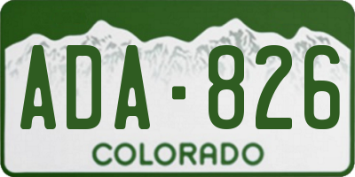 CO license plate ADA826