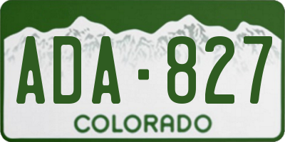 CO license plate ADA827