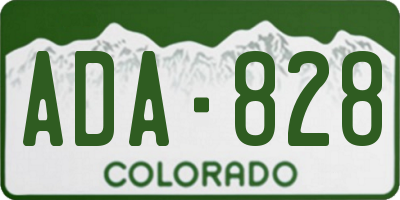 CO license plate ADA828