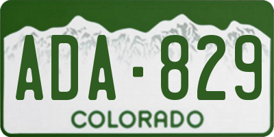 CO license plate ADA829