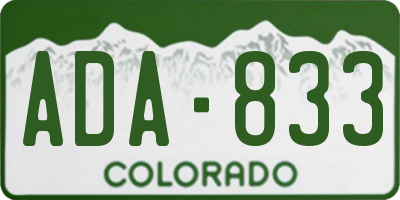 CO license plate ADA833