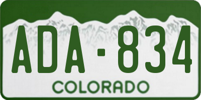 CO license plate ADA834