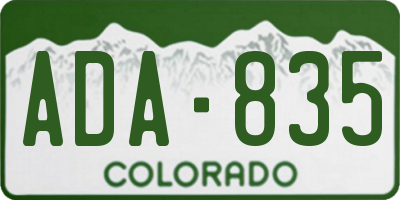 CO license plate ADA835