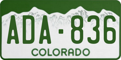 CO license plate ADA836