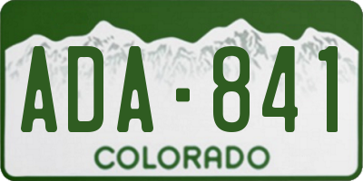 CO license plate ADA841