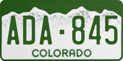 CO license plate ADA845