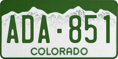 CO license plate ADA851
