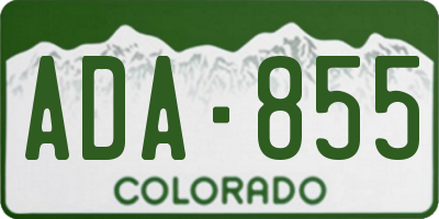 CO license plate ADA855