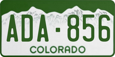 CO license plate ADA856