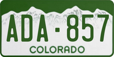 CO license plate ADA857