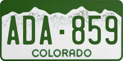 CO license plate ADA859