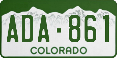CO license plate ADA861