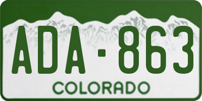 CO license plate ADA863