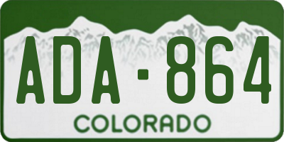 CO license plate ADA864