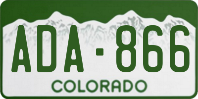CO license plate ADA866