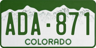 CO license plate ADA871