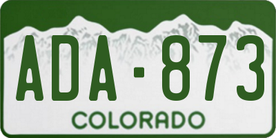 CO license plate ADA873
