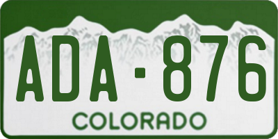 CO license plate ADA876
