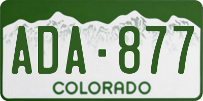 CO license plate ADA877