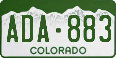 CO license plate ADA883