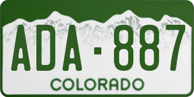 CO license plate ADA887