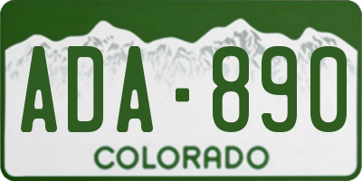 CO license plate ADA890
